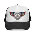 Constitution Crusaders Trucker Hat — American Flag Winged Badge Cap